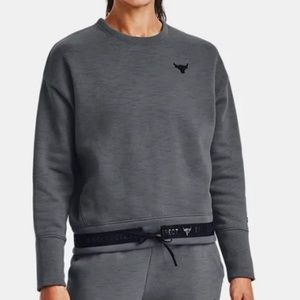 UNDER ARMOUR Project Rock Charged Cotton Fleece Sweatshirt Gray Women’s XL
